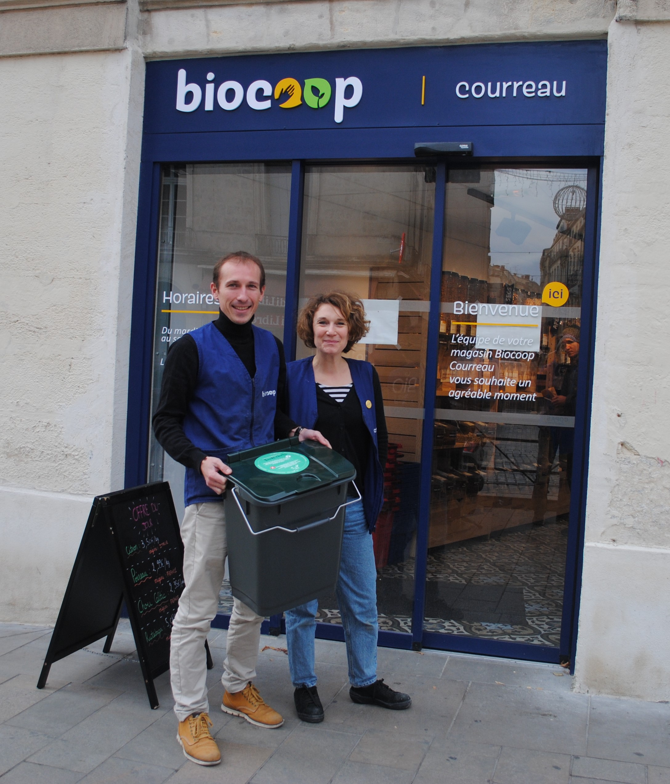 Biocoop Courreau participe au test de collecte des biodéchets avec Compostons
