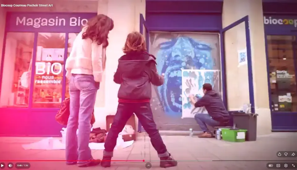 video pochoir biocoop courreau